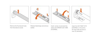 LED-rør ekstensionssystem - installation